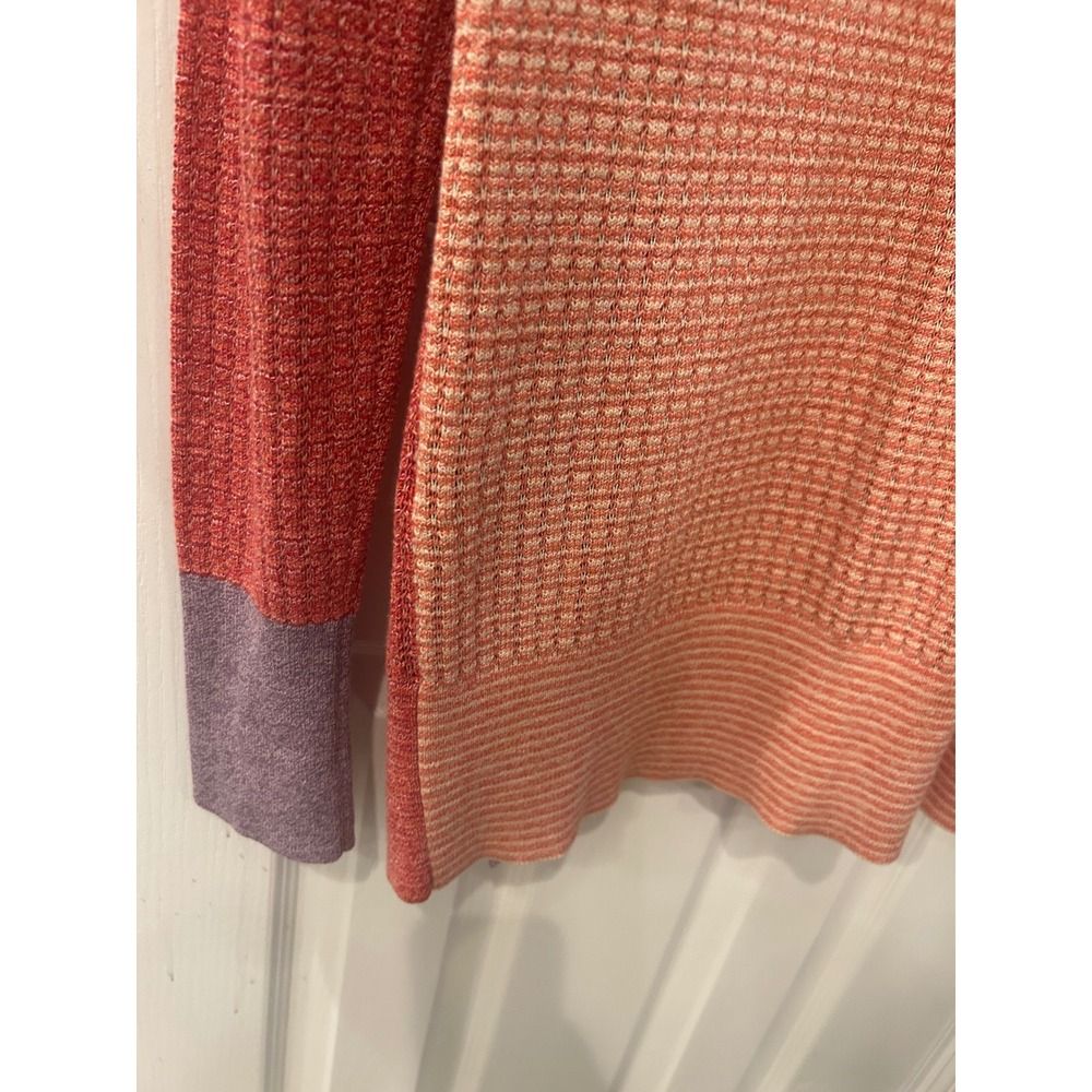 Marc by Marc Jacobs Colorblock Waffle Knit Cardigan Sweater Orange Purple Mens M - Picture 8 of 8
